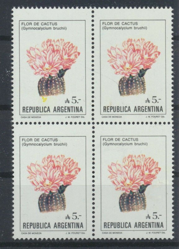 [I585] Argentina 1987 flowers good bloc of 4 stamps very fine MNH