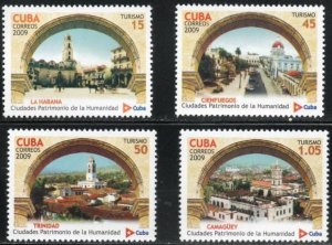 CUBA Sc# 4982-4985  WORLD HERITAGE SITES Cpl set of 4 stamps 2009  MNH