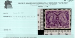 Canada #62 Very Fine+ Never Hinged **With Certificate**