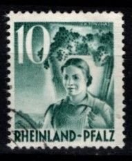 Germany - Rhine Palatinate #6N34 Girl Carrying Grapes - Used