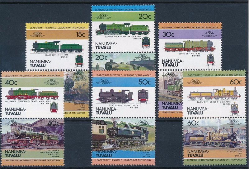 [63582] Tuvalu Nanumea 1984 Railway Train Steam Locomotives MNH