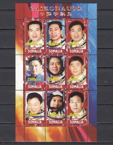 Somalia, 2010 Cinderella issue. Chinese Cosmonauts sheet of 9. ^