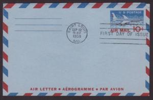 US Airplanes UC32a Aerogramme FDC