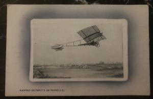 1910 Blackpool England Early Aviation RPPC Postcard cover Santos-Dumont Demoisel