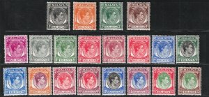 1949-52 MALACCA, Stanley Gibbons No. 3-17, Set of 20 Values, MNH**