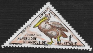 Mauritania #J28 1fr Birds - Pink-backed Pelican ~ MH