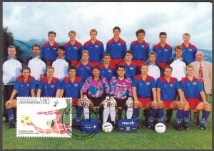 Liechtenstein 1998 Football Soccer World Cup France - 98 Maxi Card FDC