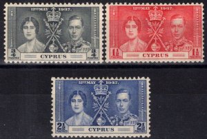 ZAYIX Cyprus 140-142 MH King George VI Royalty Coronation 083022S109