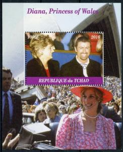 Chad 2016 CTO Diana Princess of Wales George Michael 1v M/S I Royalty Stamps