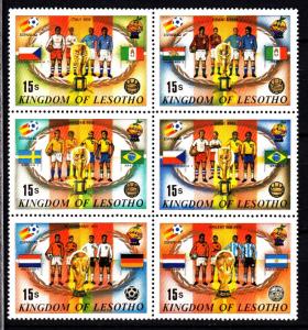 Lesotho 363b/k mnh block of 6