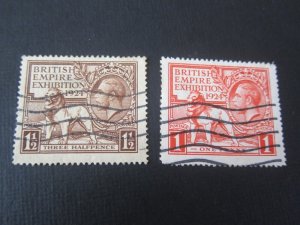 United Kingdom 1924 Sc 185-186 set FU
