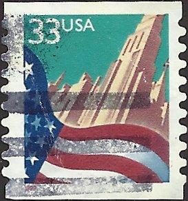 # 3281c USED FLAG AND CITY SMALL DATE