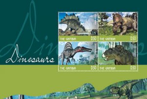 Gambia 2014 - Dinosaurs - STEGOSAURUS - Sheet of 4 stamps - Scott #3601 - MNH