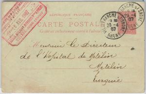 FRANCE -  POSTAL HISTORY: STATIONERY CARD from METELINO Austrian Levant 1907