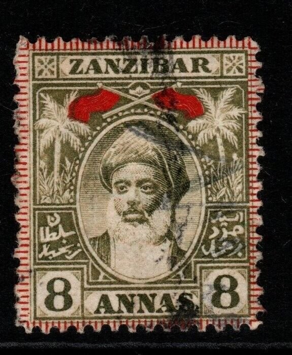 ZANZIBAR SG199 1899 8a GREY-OLIVE FINE USED