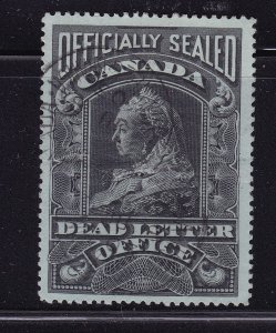 Canada Scott OX2,1902 QV Officially Sealed on Blue Paper, VF Used. Scott $315