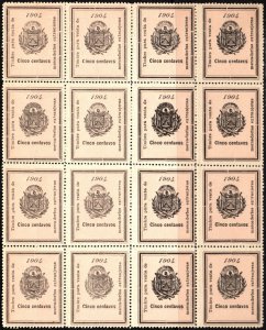 1904 El Salvador Revenue 5 Centavos Entry of Foreign Goods Import Tax Block/16