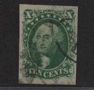 $US Sc#15 used, XF, sound stamp, nice margins! Cv. $140