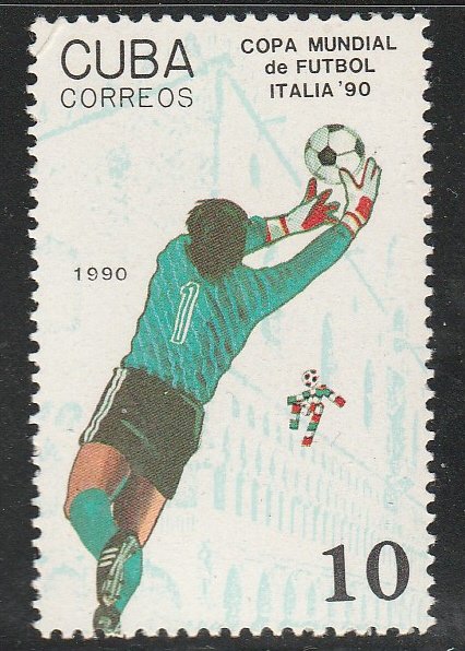 1990 Cuba Stamps Sc 3194 Soccer Italy World Cup  MNH