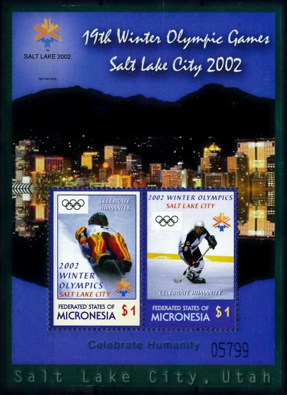 [101510] Micronesia 2002 Olympic winter games Salt Lake City luge Sheet MNH