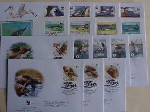 ROMANIA 8 FDC,POLAND 4,RUUSIA 4 WILDLIFE FALCON ,BEAR,FISH,BIRD