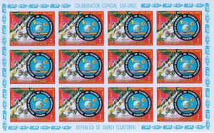 Equatorial Guinea 1975 OVNI-APOLLO 11-GAGARIN-MOON-SPACE 11 Sheetlets IMPERF.MNH