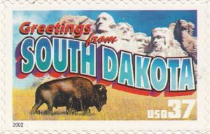 US 3736 Greetings from South Dakota 37c single MNH 2002