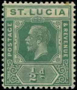 St Lucia SC# 76 KGV 1/2d MH with mount