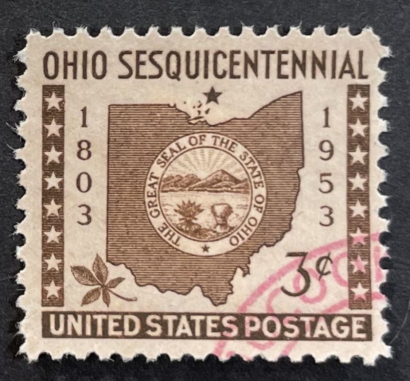 US #1018 Used - 3c Ohio Sesquicentennial [US21.2.1]