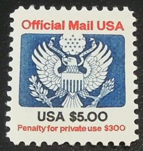 1983 $5.00 Official Mail USA Scott O133 MH 