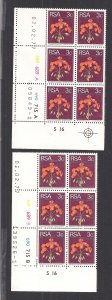 SOUTH AFRICA SC# 410  CONTROL B/6  CYLINDER #688-90+715  PANE AA&BB  #1  FVF/MNH