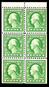 U.S. #498e MINT BOOKLET PANE OF 6 OG NH