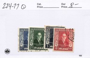 ICELAND  274-77  USED  SCANS ENLARGE WHEN OPENED