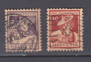 J48790 J LStamps 1916 switzerland set used #b4,b6 girls $115 +scv