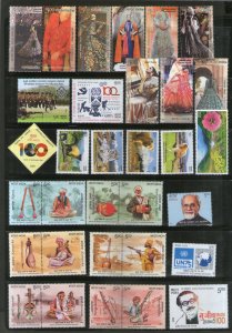 India 2020 Year Pack of 55 Stamps on Mahatma Gandhi COVID-19 Fashion Textile UNE