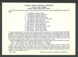 1979 Canal Zone Takes Off-Sale #105, 112, 113, 117, 138, 139, 152, 163 See Info