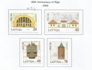 LATVIA - 2000 - Riga, 800th Anniv - Perf 4v Set - Mint Lightly Hinged