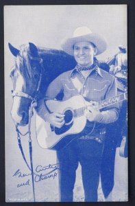 GENE AUTRY guitar & (CHAMP) CHAMPION - TV Movie Actor Mutoscope Arcade Card (d)