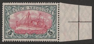 GERMAN NEW GUINEA 1914 Yacht 5Mk centre type III with wmk. MNH ** CERTIFICATE