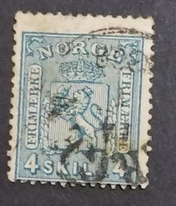 NORWAY Scott 14 Used Stamp T4687