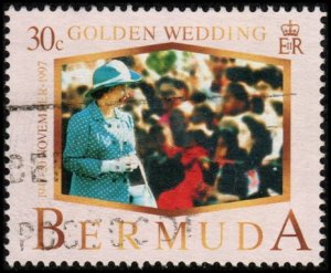Bermuda 745 - Used - 30c Elizabeth II Golden Wedding (1997) (cv $0.85) +