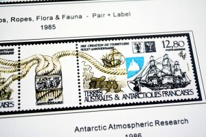 COLOR PRINTED TAAF: FRENCH ANTARCTICA 1955-2010 STAMP ALBUM PAGES (104 il.pages)