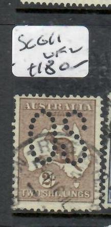 AUSTRALIA KANGAROO 2/- LARGE PERF OS -    SG O11      VFU         P2606H