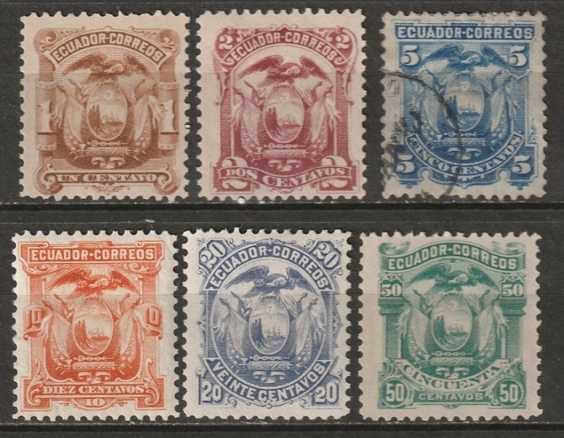 Ecuador 1881 Sc 12-7 set most MH*