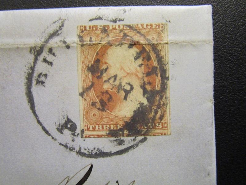US SC# 10 On Letter Cover / Crease Through Stamp - Z6973