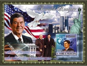 SAO TOME - 2007 - US President, Reagan - Perf Souv Sheet - Mint Never Hinged