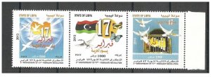 2013- Libya -The 2nd Anniversary of 17th February Revolution- Butterflies- Strip