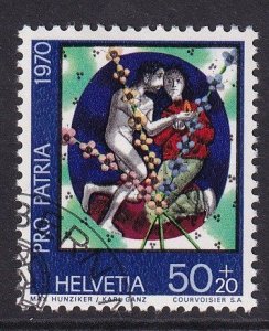 Switzerland  #B393  cancelled  1970 stained glass  50c