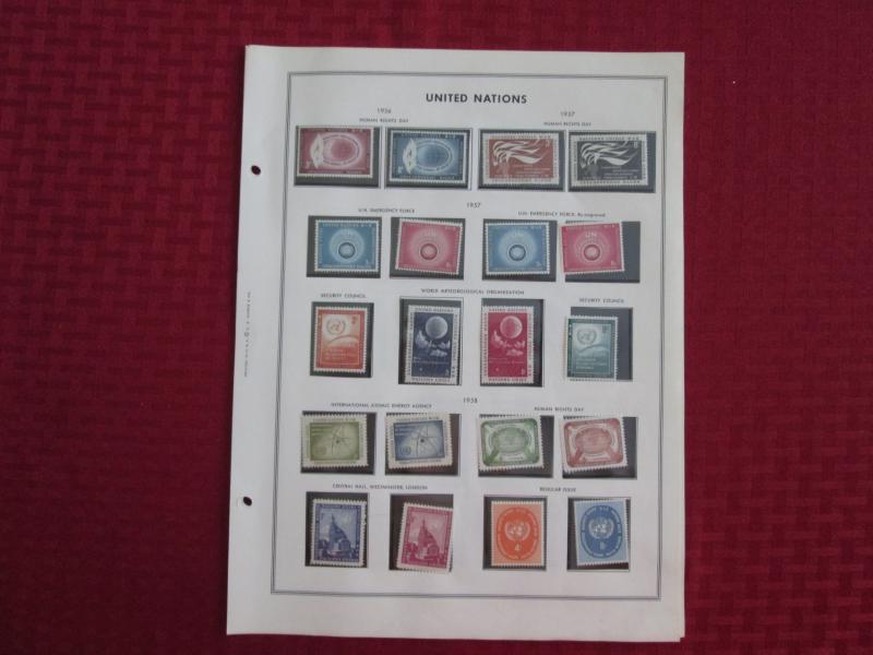 United Nations, 59 Stamps in Mounts on 4 Harris Album Pages, MNH,1953-1960, C372