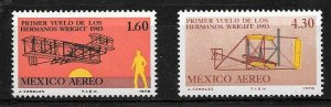 #913 MEXICO 1978 AVIATION AVION BROTHERS WRIGHT YV AE 492-3 MNH